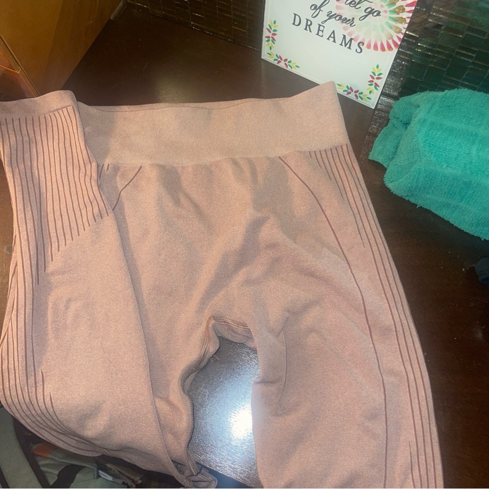 Tan ribbed leggings